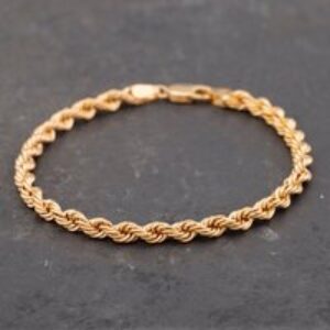 Pre-Owned 9ct Yellow Gold 7.5 Inch Rope Chain Bracelet 41061216