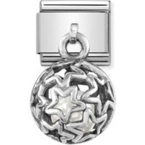 Nomination Silver Stars + White Pearl Putting Cage Allure