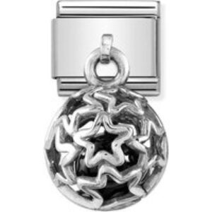 Nomination Silver Stars + Black Agate Putting Cage Allure