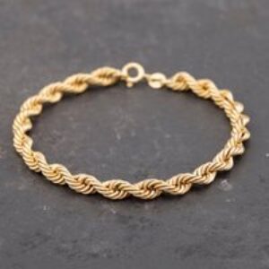 Pre-Owned 9ct Yellow Gold 7.5 Inch Rope Chain Bracelet 41061215