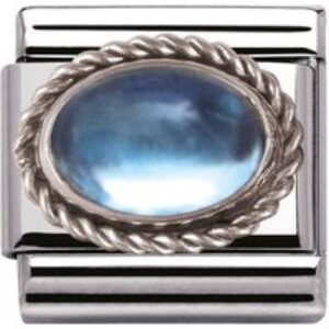 Nomination Framed Mild Blue Topaz Attraction – Stainless Metal