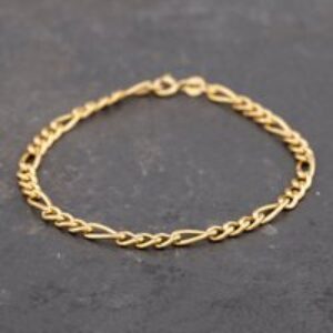 Pre-Owned 9ct Yellow Gold 8 Inch Figaro Chain Bracelet 41061223