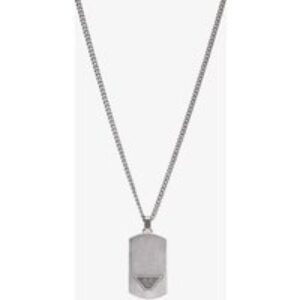 Emporio Armani Mens Silver Dog Tag Necklace EGS3125040