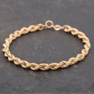 Pre-Owned 9ct Yellow Gold 7 Inch Rope Chain Bracelet 41061217
