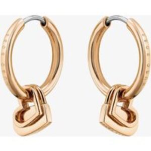 BOSS Soulmate Rose Gold-Tone Hearts Hoop Earrings 1580220