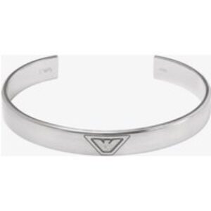 Emporio Armani Mens Silver Open Torque Logo Bangle EGS3127040