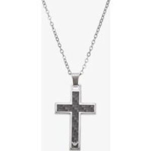 Emporio Armani Black Carbon Fibre Cross Necklace EGS1705040