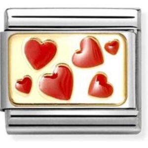 Nomination Pink Hearts Plaque Allure