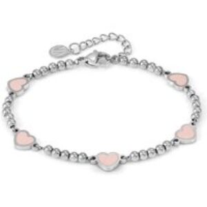 Nomination Emosfere Five Pink Heart Beaded Stainless Steel Bracelet