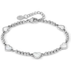 Nomination Emosfere Five Mother of Pearl Heart Beaded Stainless Steel Bracelet