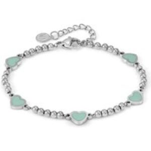 Nomination Emosfere Five Green Heart Beaded Stainless Steel Bracelet