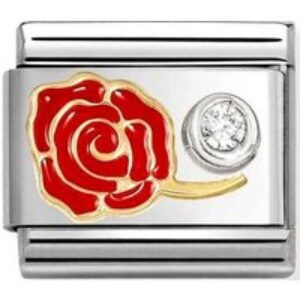 Nomination Red Rose Crystal Charm