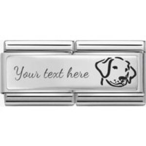 Nomination CLASSIC Silvershine Stainless Metal Engraved Canine Double Allure 330710/16