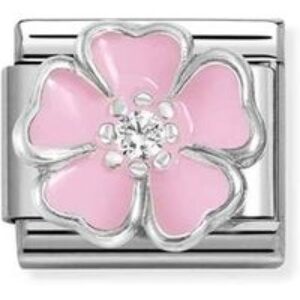 Nomination White Crystal Pink Peach Blossom Charm
