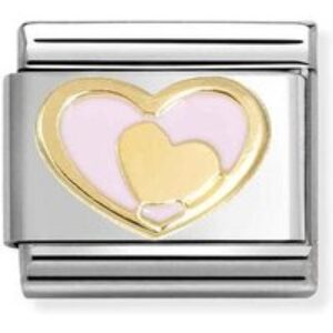 Nomination Heart in Heart Pink – Stainless Steel