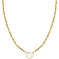 Nomination Emosfere Gold Mother of Pearl Heart Rich Beaded Stainless Steel Necklace - Image 2
