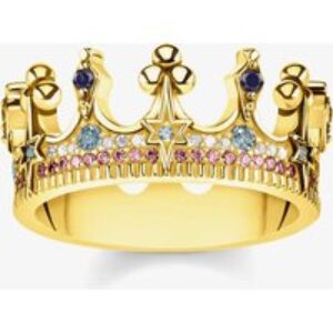 THOMAS SABO Gold Plated Crown Ring TR2224-959-7-54