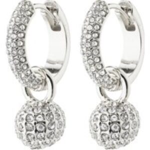 Pilgrim Silver Chunky Disco Ball Hoop Earrings – Silver