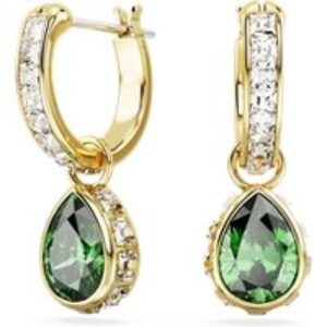 Swarovski Stilla Pear Cut Green Drop Earrings