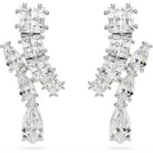 Swarovski Matrix Rhodium Plated Blended Cuts Drop Earrings