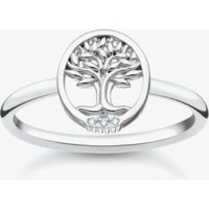 THOMAS SABO Silver & Cubic Zirconia Tree of Lifestyles Ring TR2375-051-14-52