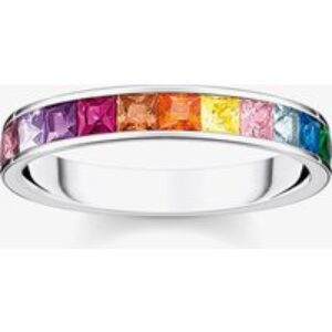 THOMAS SABO Silver Mulicolour Stone Ring  1/2 ET TR2403-477-7-52