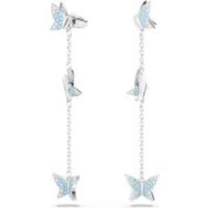 Swarovski Lilia Blue Butterfly Drop Earrings – Silver