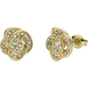 Ted Baker Gold Florine Crystal Flower Stud Earrings – Gold