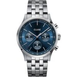 CLUSE Silver Antheor Multifunction Blue Dial Watch – Silver