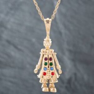 Pre-Owned 9ct Yellow Gold Cubic Zirconia Clown Pendant & 24 Inch Prince Of Wales Chain 41141849