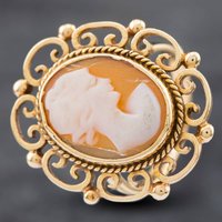 Pre-Owned 9ct Yellow Gold Cameo Ornate Edged Dress Ring 41102109 - Image 2
