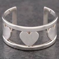 Pre-Owned Tiffany & Co. Silver Wide Heart Small Cuff Bangle 41251315 - Image 2