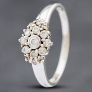 Pre-Owned 9ct White Gold Diamond Cluster Ring 41382034