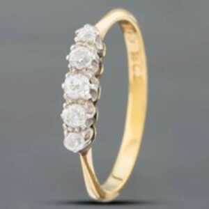 Pre-Owned Vintage Yellow Gold Five Stone Ring 41382003