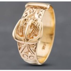 Pre-Owned 9ct Yellow Gold Engraved Buckle Ring 41341521