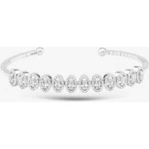 Pre-Owned 18ct White Gold Marquise & Brilliant Cut Diamond Halo Medium Torque Bangle 43211009