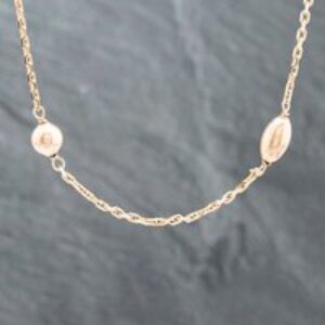 Pre-Owned 9ct Yellow Gold Oval & Round Beads Featured 35 Inch Trace Chain 41041307