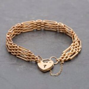 Pre-Owned 9ct Rose Gold 8 Inch Gate Bracelet 41531066