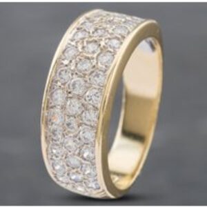 Pre-Owned 9ct Yellow Gold Cubic Zirconia Pave Set Band Ring 41102373