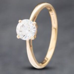 Pre-Owned 9ct Yellow Gold Cubic Zirconia Solitaire Ring 41102466