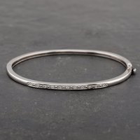 Pre-Owned White Gold 0.11ct Diamond Standard Hinged Bangle 41211228 - Image 2