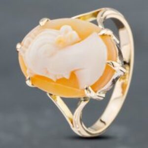Pre-Owned Vintage Yellow Gold Cameo Oval Dress Ring 41102169