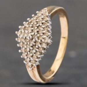 Pre-Owned 9ct Yellow Gold 0.50ct Brilliant Cut Diamond Boat Shaped Cluster Ring 41481640