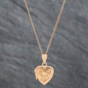 Pre-Owned Vintage 9ct Yellow Gold Pendant & 18 Inch Curb Chain 41142067