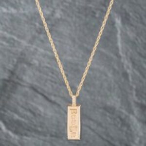 Pre-Owned 9ct Yellow Gold Ingot Pendant & 20 Inch Prince Of Wales Chain 41142095