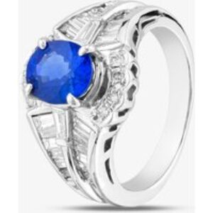 Pre-Owned Platinum 1.93ct Sapphire & 0.86ct Diamond Oval Cluster Ring 43361128