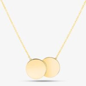 9ct Yellow Gold Double Disc Necklet 1.19.7530