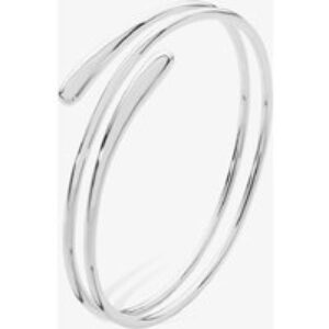 Lucy Quartermaine Silver Coil Drop Crossover Bangle DBG5