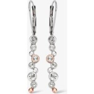 Clogau Celebration Silver 9ct Rose Gold Topaz Circle Dropper Earrings 3SME2