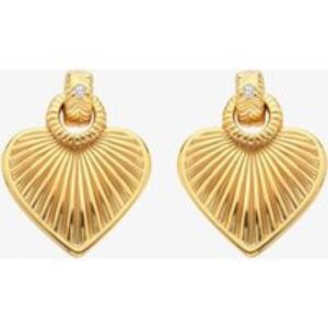 Hot Diamonds Essence 18ct Gold Plated Diamond Heart Stud Earrings DE807